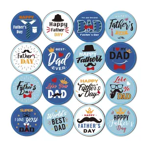 Father's Day Best Dad Ever Super DAD Stickers Party Gift Tag Labels Father's Day DIY Decoration Stickers Supplies