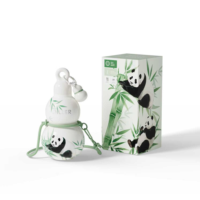 DILLER Creative Design Gourde Isotherme Bouteille 360ml Mignonne Fiole à Vide en Acier Inoxydable Tasse Thermos Portable avec Sangle