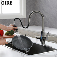 Robinet de cuisine extractible en laiton, nouveau design CE, avec affichage numérique, cartouche céramique, éclairage LED, pour usage hôtelier