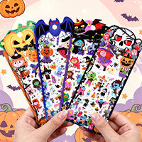 Autocollants d'Halloween 3D en résine époxy, citrouille, fantôme, chauve-souris, squelette, autocollants esthétiques mignons et effrayants pour enfants, bricolage, artisanat, cadeau, décoration