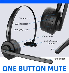 Headset m97 com cancelamento de ruído, headset enc com microfone e botão mudo, escritório, central de chamadas, bluetooth, novo, 2022
