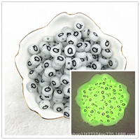 Perles acryliques luminescentes 4x7mm, perles en vrac, lettres de l'alphabet effet goutte d'huile, pour la fabrication de bijoux DIY, accessoires, jouets éducatifs pour enfants