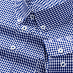 Nouvelle chemise à manches longues en tissu Oxford 100% coton lavé pour hommes - Chemise à carreaux décontractée - Tissu à carreaux en pur coton - Product Image 6