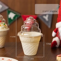 Boîte en plastique pour dessert en forme de glace de Noël, nouveau style