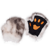 Ensemble de costume cosplay Flufhy Anime Animal : fausse queue de renard, pates de chat, gants, couvre-chef, masque facial, accessoires pour fête d'Halloween