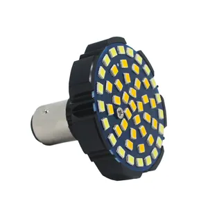 完美发光二极管48SMD 2835摩托车发光二极管灯泡1156 Ba15s Bau15s高亮度闪光灯琥珀色 (黄色) 用于哈雷