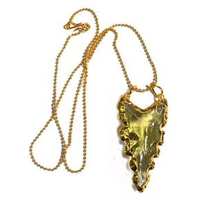 Collar de puntas de flecha talladas, cristal amarillo natural, superventas - Product Image 1
