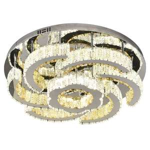 Plafonnier LED rond de luxe moderne en cristal nouveau design éclairage intérieur décoration contrôlée par application pour le salon - Product Image 2