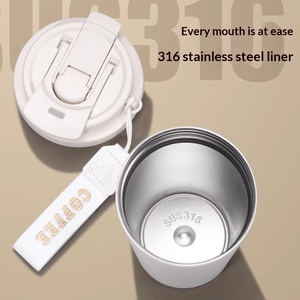 Tasse à café et à eau pour femme en acier inoxydable 316 Lily Valley, design simple, personnalisation de cadeau - Product Image 4