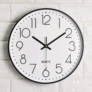 New Minimalist Modern Cheap Plastic <b>Digital</b> 12 Inch Quiet Quartz Mute Round Silent <b>Wall</b> <b>Clock</b> for Living Room Bedroom Decorate - Product Image 2
