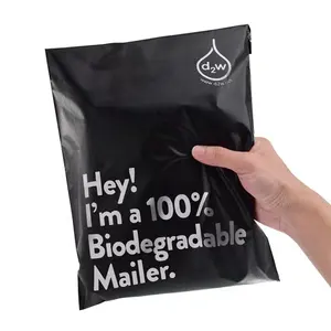 环保塑料聚邮递员邮寄快递包装装运袋，带有服装定制印刷标志