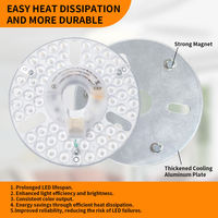 Module d'éclairage LED pour ventilateur de plafond XGD_BY_18W 22W, dimmable, 3 températures de couleur, kit de rénovation