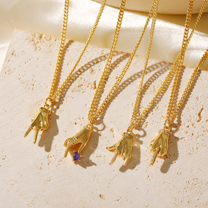 Collier gestuel best-seller pour femmes et hommes, bijoux en <span class=keywords><strong>langue</strong></span> des signes, cadeau, pendentif géométrique <span class=keywords><strong>signe</strong></span> de main « <span class=keywords><strong>Je</strong></span> <span class=keywords><strong>t</strong></span>'<span class=keywords><strong>aime</strong></span> » / Collier d'amour ASL - Product Image 1
