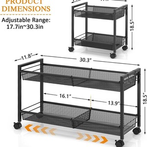 Multifunction <b>Storage</b> <b>Cart</b> Carbon Steel Rectangle Kitchen Living Room Neatening <b>Storage</b> Rack - Product Image 2
