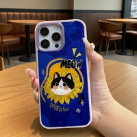 Coque de téléphone à panneau arrière magnétique remplaçable pour Iphone17/17pro/17promax/17air avec le chat MEOW coloré doré