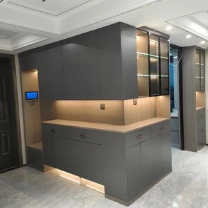 Armoire moderne avec portes coulissantes en verre et éclairage intégré pour le rangement et l'utilisation comme dressing - Product Image 3