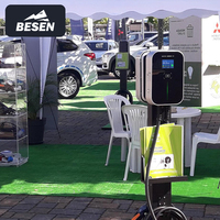 BESEN OCPP 1.6J Mennekes EV araba şarjı duvar kutusu 4G LCD ekran ile bağlayın