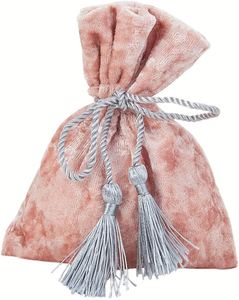 Pochette à bijoux en velours personnalisée de luxe avec cordon de serrage, doublure en satin, sac cadeau de Noël - Product Image 1