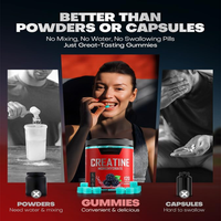 Permen Creatine Label Pribadi Creatine Monohydrate Gummies untuk Pertumbuhan Otot Suplemen Kesehatan Permen 120 Buah