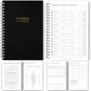 Planificateur de gym santé cahiers à spirale personnalisables Journal de fitness et planificateur d'entraînement de 3 mois Self Care Habit Tracker