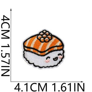 Nouvelle broderie thermocollante mignonne de dessin animé Sushi pour la décoration de chapeaux, vêtements et sacs - Product Image 4