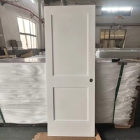 Porte intérieure à battant en bois massif pré-primée, style Shaker, couleur blanche, 2 panneaux, pour chambre et villa