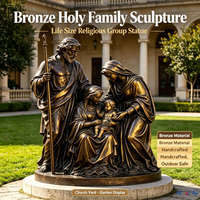Statue religieuse Jésus Sainte Famille en bronze coulé écologique de 5 mm d'épaisseur, sculpture d'usine directe