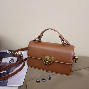 À la mode rétro couleur unie petit sac carré pour femmes dames nouveau Style mode Texture lumière luxe épaule sac à bandoulière - Product Image 1