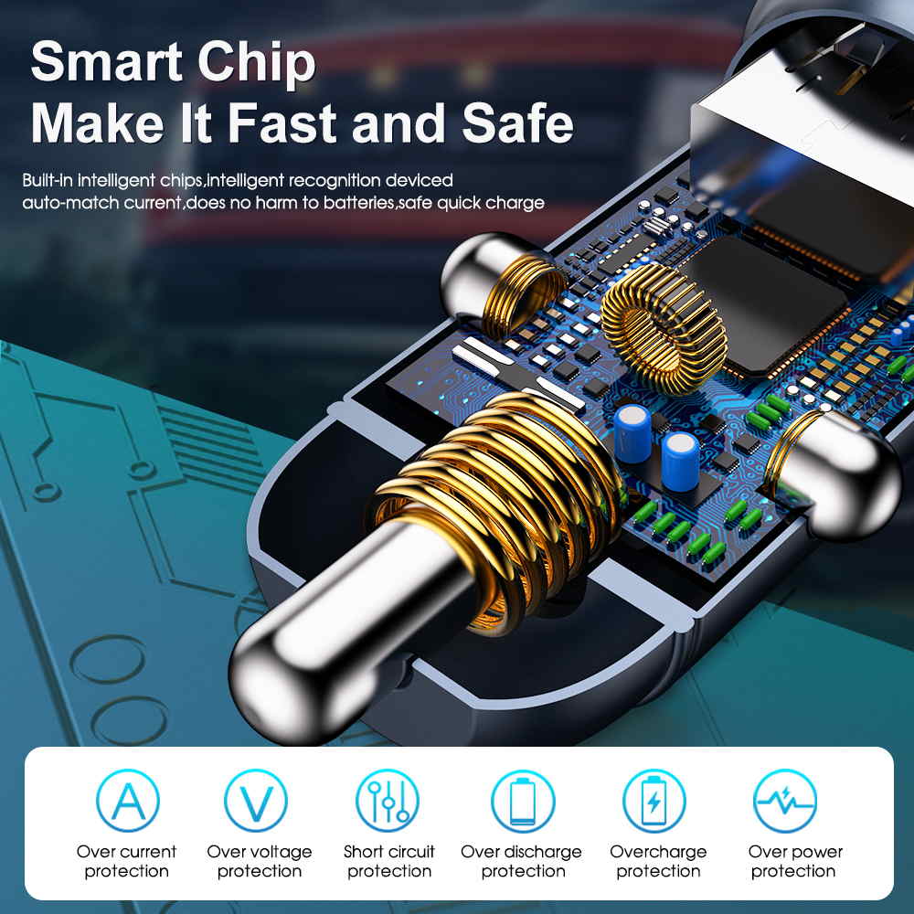 Лучшая продажа IPSKY Mini 30 Вт аксессуары для быстрой зарядки беспроводной Usb Автомобильное зарядное устройство для телефона