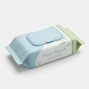 Lingettes humides pour bébé personnalisées, protection pure, écologiques, en tissu spunlace, douces, parfum citron, jetables dans les toilettes, antibactériennes - Product Image 2