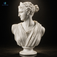 Buste en marbre blanc pur Luca |   Sculpture de Tête de Déesse Diana, Sculptée à la Main, Décoration pour Salon, Bureau, Art de Collection, Cadeau
