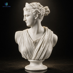 Busto de Mármol Blanco Puro <span class=keywords><strong>Luca</strong></span> |   Escultura de Cabeza de Diosa Diana Tallada a Mano, Decoración para el Hogar, Sala de Estar u Oficina, Arte Coleccionable, Regalo - Product Image 3