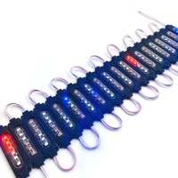 Módulo LED COB Rojo y Azul Intermitente Automático de 12V-24V CC, Módulo LED de Advertencia Estroboscópico Impermeable para Camiones, Vehículos y Señales Publicitarias