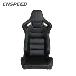 Siège de course universel réglable en PVC noir, siège de voiture de gaming haut de gamme minimaliste, réglage du dossier à 180 degrés, imperméable - Product Image 2