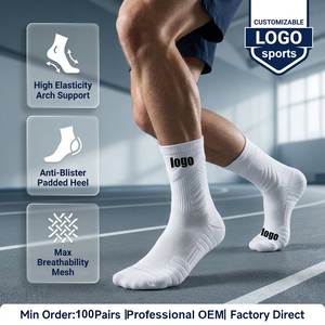 Custom Sports Coolmax Compression Running <strong>Socks</strong> Cushion Crew Anti-Blister <strong>Moisture</strong> Wicking Athletic Hiking <strong>Socks</strong> - Product Image 1