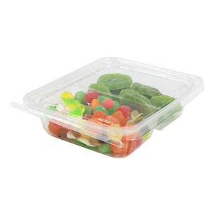 Caja de Plástico Transparente Desechable de 2 Compartimentos Sellada para Frutos Secos, Aperitivos y Frutas Deshidratadas - Product Image 3