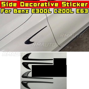 Pegatina para coche con efecto de fibra de carbono negro brillante, insignia 3D para Mercedes Benz Clase C, Clase E, E300L, C200L, E63, accesorios para coche, etiqueta lateral V8 - Product Image 2