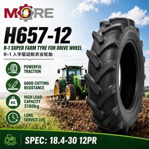 Neumático Agrícola HONGHUA R-2 18.4-30 12PR, Diagonal, con Tacos Profundos, para Tractor, Capacidad de Carga de 3180 kg, con Cámara, Certificado ECE DOT - Product Image 1