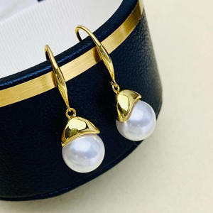 Accessoire pour boucles d'oreilles en argent S925, perles rondes de 9 à 13 mm avec crochet d'oreille simple 22140, support vide pour cache-cernes - Product Image 2