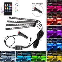 Luces Decorativas Interiores para Automóviles, Luz LED para Pies de Coche, Lámpara de Ambiente de 48 LED, Control Remoto/Voz/Aplicación