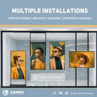 Affichage numérique double face pour vitrine, 3000 NITS, haute luminosité, personnalisable, pour publicité en centre commercial