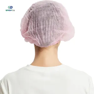 Cappuccio chirurgico monouso in PP Non tessuto con Clip a striscia Bouffant copricapo per capelli cappello medico cappello tondo Mop Cap