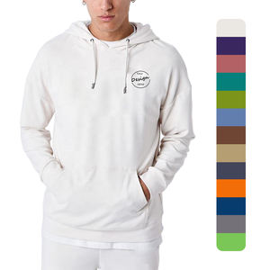 Blanc personnalisé sérigraphie coton français éponge cordon pull à capuche surdimensionné épais unisexe coton de haute qualité - Product Image 1