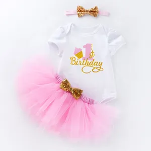New Babys First Birthday Outfit Princess Girls Lace Tutu Dress Toddler Kids Clothes Baby Baptism Dress Baby 1st Vestido Infantil