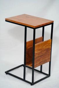 2025 dernière conception bureau à domicile pliant ordinateur portable Snack Table haute qualité métal et bois massif Top vente canapé Table d'appoint - Product Image 4