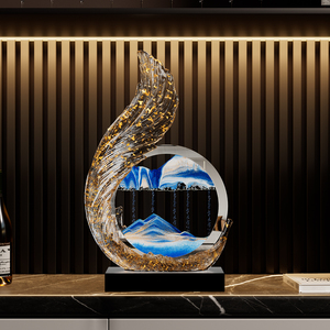 Pintura de Arena Fluida de Cristal Feng Shui, Adorno Auspicioso, Nueva Decoración Estilo China-Chic para Oficina y Sala de Estar - Product Image 3