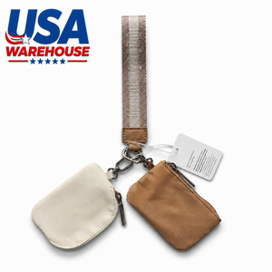 Élégant porte-clés unisexe à double pochette avec sangle de poignet, en nylon, fermeture éclair, détachable, pour cartes bancaires et mini-monnaie - Product Image 4