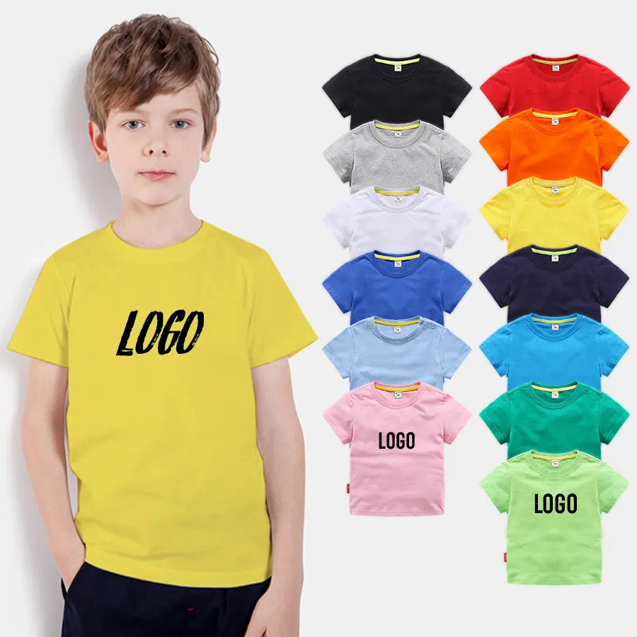 customize kids shorts and tshirt sets 100% Cotton Plain Blank kids clothing wholesale toddler tshirt children wear