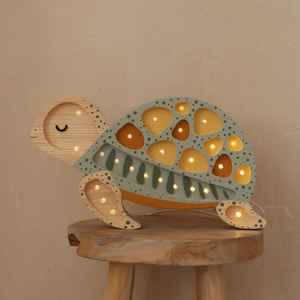 Segno animale casa camera da letto ornamento decorativo LED luce notturna per bambini bambino vivaio decorazione carina tartaruga in legno lampada da tavolo - Product Image 4