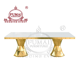 Mesas de eventos de MDF blancas rectangulares modernas hechas a medida para banquetes de recepción de bodas comedor de Hotel al aire libre - Product Image 6